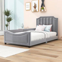 Winston Porter Twin Upholstered Platform Bed with Classic Headboard