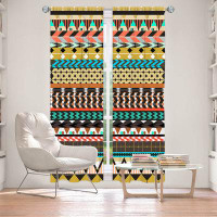 East Urban Home Lined Window Curtains 2-panel Set for Window Size Organic Saturation Desert Aztec Pattern