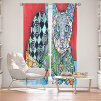 East Urban Home Lined Window Curtains 2-panel Set for Window Size 80" x 61" by Marley Ungaro - Siamese Cat