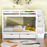 Harriet Bee Aurore Full Over Full Standard Bunk Bed with Bookcase by Harriet Bee