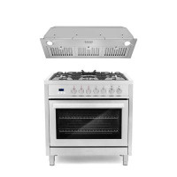 Cosmo 2 Piece Kitchen Package with 36" Dual Fuel Range & 36" Insert Range Hood