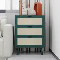 Bay Isle Home™ Modern 3-Drawer Wood Dresser With Metal Handles