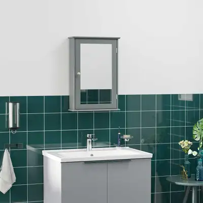 Mirror Cabinet 16.1" x 5.5" x 23.6" Gray