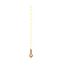 Aspen Creative Corporation Aspen Creative 20502-11, 12" Natural Finish Wooden Knob Pull Chain With Polished Brass Accent