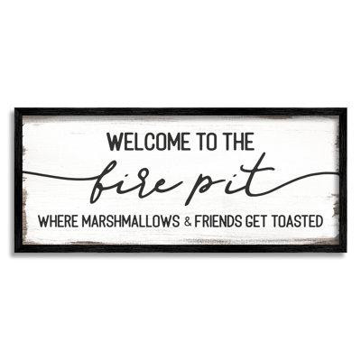 Stupell Industries Welcome Fire Pit Humorous Friends Camping Rustic Sign Art By Daphne Polselli in BBQs & Outdoor Cooking