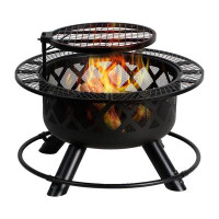 Four Seasons Courtyard Four Seasons Courtyard 24'' Wood Burning Fire Pit With Removable Cooking Grill