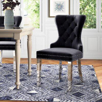 Willa Arlo™ Interiors Sydnie Tufted Velvet Upholstered Side Chair