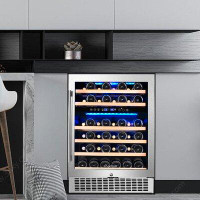 AOBOSI 46 Cans (12 oz.) Freestanding Beverage Refrigerator with Wine Storage