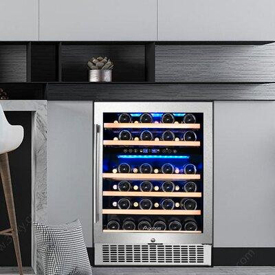 AOBOSI 46 Cans (12 oz.) Freestanding Beverage Refrigerator with Wine Storage in Refrigerators