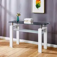 Ivy Bronx Console Table With Contemporary Glass Top