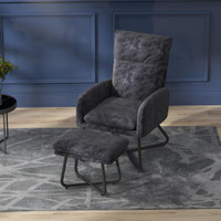 Accent Chair 24.4" W x 30.7" D x 37.4" H Dark Grey