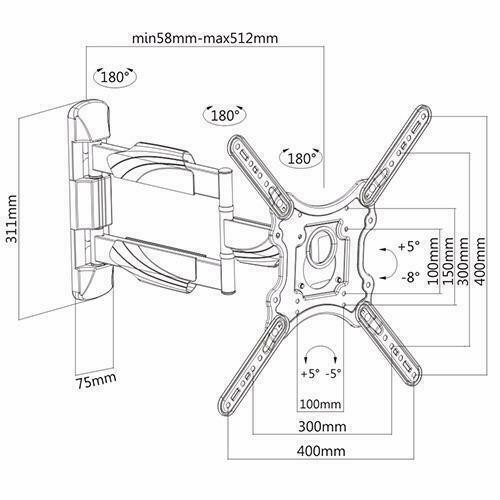 TV WALL MOUNT  TV WALL BRACKET FULL MOTION TV WALL MOUNT 23-55 INCH HOLDS 35 KG in Video & TV Accessories in City of Toronto - Image 2