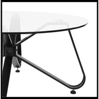 Latitude Run® 31.5-inch Sofa Side End Table with Tempered Glass Top & Metal Legs, Accent Cocktail Tea Table