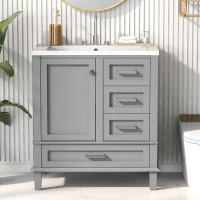 Winston Porter Nelrose 30'' Single Bathroom Vanity Set with a Soft Closing Door and 3 Drawers