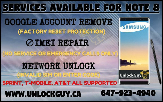 SAMSUNG GALAXY S9 & S9+ GOOGLE ACCOUNT REMOVE | NETWORK UNLOCK in Cell Phone Services in Toronto (GTA) - Image 3