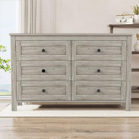 Winston Porter Retro Farmhouse Style Wooden Dresser With 6 Drawer, Storage Cabinet For Bedroom