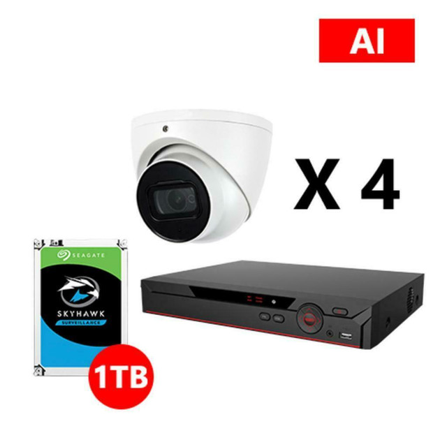 Promotion! Dahua OEM 4K 4CH 4-IN-1 AI PERIMETER KIT (FDXV51A04H-4KL-I2-1T+FDIC9118T-28X4) in Security Systems