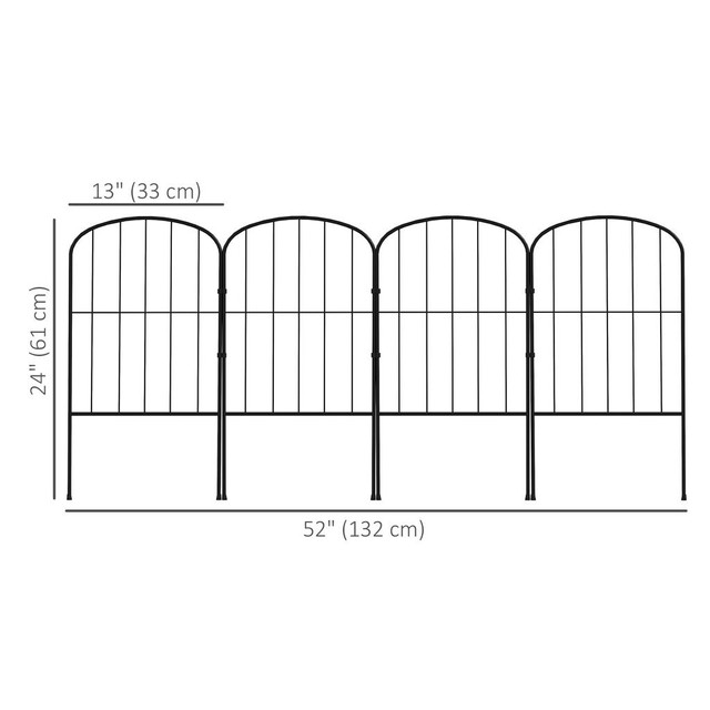 Garden Fence 52" W x 24" H Black in Patio & Garden Furniture - Image 3