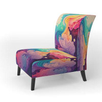 Ivy Bronx Multicolor Swirly Clouds V - Upholstered Modern Accent Chair