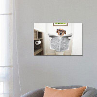 Trinx Dog On Toilet Seat Reading Newspaper I by - Unframed Graphic Art