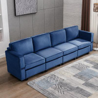 Ivy Bronx Ivy Bronx Modular Sofa For 4, Living Room Couches, Modern Sofas With Linen Fabric, Easy Assembly Furniture