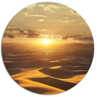 Design Art 'Evening Sahara Desert with Sunlight' Photographic Print on Metal