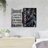 Trinx Skeleton Hairdresser - Barbershop I Don't Stop When I'm Tired I Stop When I'm Done - 1 Piece Rectangle Graphic Art