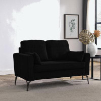 George Oliver Loveseat Living Room Sofa,with Square Arms and Tight Back, with Two Small Pillows