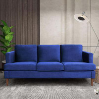 Mercer41 Velvet Tufted Couch, 72-inch Large Sofa, Comfy 3 Seater Sofa(Orange) DC3684D1A2294FE9B1BC8387040B1261