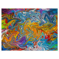 Made in Canada - Design Art 'Fractal Flowing Colours' Graphic Art on Wrapped Canvas