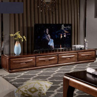 STAR BANNER Modern Simple Walnut TV Abinet Solid Wood 78.7'' W Storage Credenza
