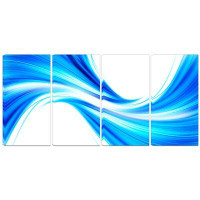Made in Canada - Design Art Metal 'Peaceful Blue Flowing Through' 4 Piece Graphic Art Set