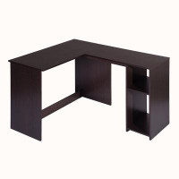 Wenty 39.4" W X 47.2" D Corner Computer Desk L-Shaped Home Office Workstation Writing Study Table With 2 Storage Shelves