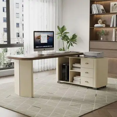 Fit and Touch TB730376517273FAT&Size L-Shaped Writing Desk with and Cabinet