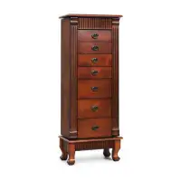 World Menagerie Wooden Jewelry Armoire Cabinet Storage Chest With Drawers And Swing Doors