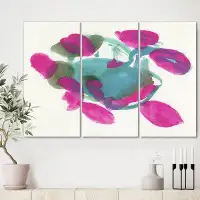 East Urban Home 'Fuchsia and Blue Scribble IV' Painting Multi-Piece Image on Canvas