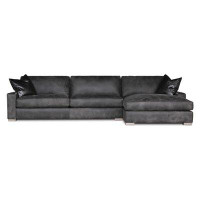 Eleanor Rigby Uptown Cowboy 139" Wide Genuine Leather Sofa & Chaise