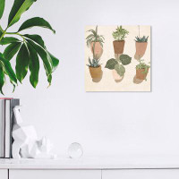 Wynwood Studio Floral And Botanical Hanging Pots Plant Leaves Tropical Green And  Canvas Wall Art Print For Living Room