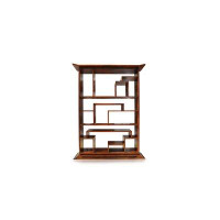 Brayden Studio Cecere 78" x 49" Solid Wood Geometric Bookcase