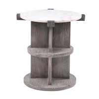 Union Rustic Pedestal End Table