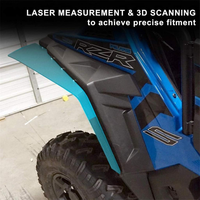 KIWI MASTER Fender Flares Extensions Compatible for Polaris RZR XP/4 1000 2014-2018 Extended Mud Flaps Guards in ATV Parts, Trailers & Accessories in Ontario - Image 3