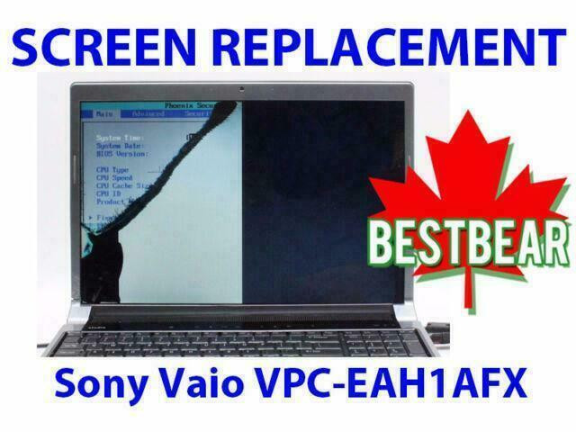 Screen Replacment for Sony Vaio VPC-EAH1AFX Series Laptop in System Components in Markham / York Region