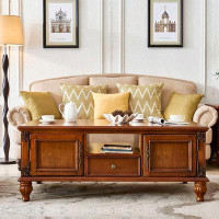 STAR BANNER American Simple Coffee Table Retro Light Luxury Home With Drawer Coffee Table