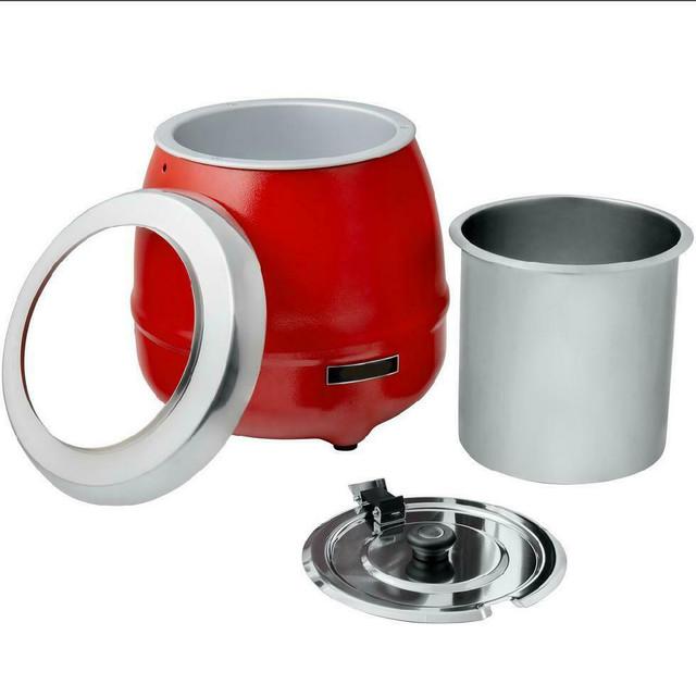 11 Qt. Round Red Countertop Food / Soup Kettle Warmer - 120V, *RESTAURANT EQUIPMENT PARTS SMALLWARES HOODS & MORE* in Industrial Kitchen Supplies in Kitchener / Waterloo - Image 4