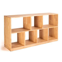 Loon Peak Zanesfield 29.75" H x 56" W Solid Wood Standard Bookcase