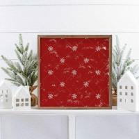 The Holiday Aisle® Pattern White Snowflake Wallpaper Red