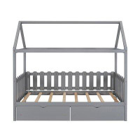 Wade Logan Wade Logan Twin Size House Bed With Drawers