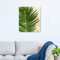 Oliver Gal Neutral Leaves III, Tropical Beach Plants Modern Green Canvas Wall Art Print For Living Room