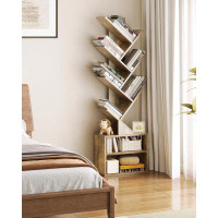 Foundry Select 6 Tier Tree Bookshelf, Small Bookcase With Storage Cabinet, Modern Tall Narrow Bookshelves Organizer, Flo