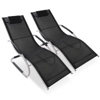 Ivy Bronx Patio Chaise Lounge Chairs with Removable Pillows